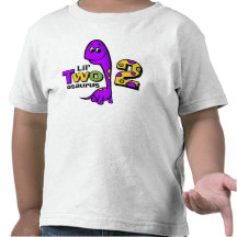 2nd födelsedag för purpurfärgad Dinosaur T-shirt