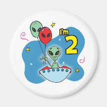 2nd födelsedag för UFO-främling Kylskåps Magneter