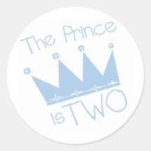2nd födelsedagtshirts och gåvor för Prince Kröna Runda Klistermärken