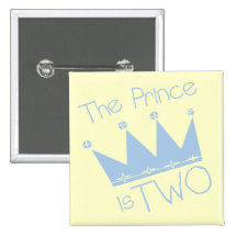 2nd födelsedagtshirts och gåvor för Prince Kröna Pins