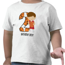 2nd Röd födelsedag och vitbasketspelare T Shirt