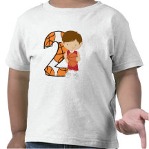 2nd Röd födelsedag och vitbasketspelare Tshirts
