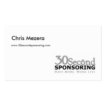 30SecondSponsoringLOGO Chris Mezera, www.30sec… Visitkort Mall