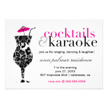 311 coctailar & Karaoke Skräddarsydda Inbjudan