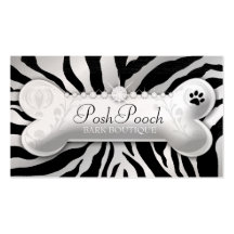 311 Posh rosa sebra "silver " för Pooch |, Visitkort Mallar