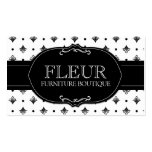 311 svart vit prickiga Fleur Di Lis Visitkort Mallar