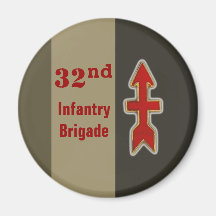 32nd Infanteri: Röd pilbrigad Kylskåps Magneter