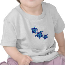 3 blåttHonu sköldpaddor T-shirts