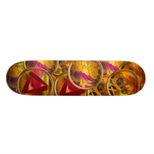 3 dekorerade tallrikar skateboards