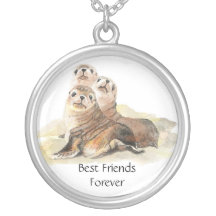 3 gulliga sälar, bästa vänför evigt, BFF, Skräddarsydda Halsband