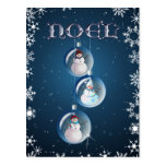 3 SNÖGUBBEAR & SNÖFLINGOR av SHARON SHARPE Vykort