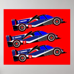 3 tävlings- bilar print