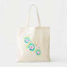 3 Tie färgade Honu sköldpaddor Tote Bags