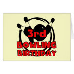 3rd BowlingfödelsedagTshirts och gåvor Hälsnings Kort
