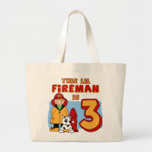 3rd födelsedag för Lil brandman Tote Bags