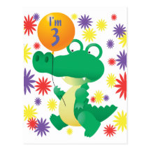 3rd Födelsedagalligator Vykort