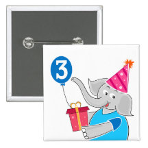 3rd Födelsedagelefant Pins