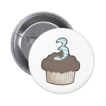 3rd Födelsedagmuffin Knappar Med Nål