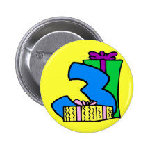 3rd Födelsedagsfesten knäppas Pins
