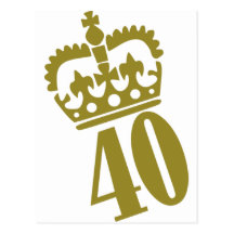 40th födelsedag - numrera - forty vykort