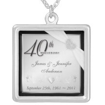 40th Jubileums- hänge för årsdag Personliga Halsband
