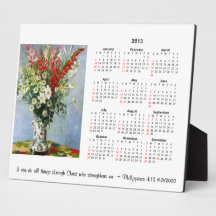 4:13 2013 för Philippians för Monet kalenderplatta Plack