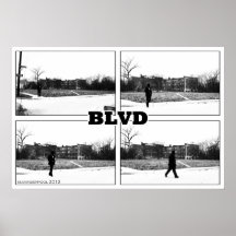 4 tränga någon på MLK-blvden i Detroit Print