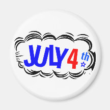4th av det Juli molnet Kylskåpsnagnet