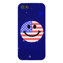 4th of July American Flag Smiley face iPhone 5 Cover