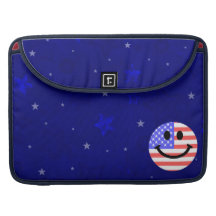 4th of July American Flag Smiley face Sleeves For MacBook Pro