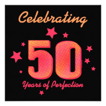 50 år av den beställnings- födelsedaginbjudan för 