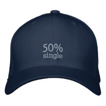 50% singel - broderad hatt