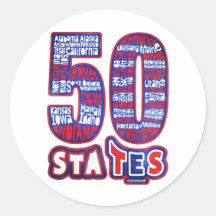 50 STATES USA PEGATINA REDONDA