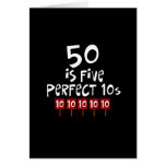 50th födelsedaggåvor, 50 är 5 perfekta 10s! hälsningskort