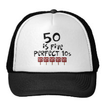 50th födelsedaggåvor, 50 är 5 perfekta 10s! kepsar