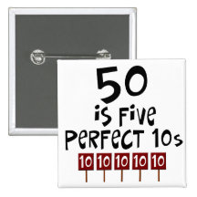 50th födelsedaggåvor, 50 är 5 perfekta 10s! knappar