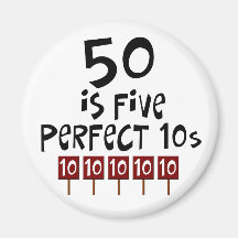 50th födelsedaggåvor, 50 är 5 perfekta 10s! magneter