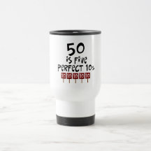 50th födelsedaggåvor, 50 är 5 perfekta 10s! mugg