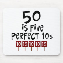 50th födelsedaggåvor, 50 är 5 perfekta 10s! musmatta
