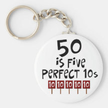 50th födelsedaggåvor, 50 är 5 perfekta 10s! nyckelring