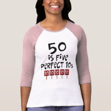 50th födelsedaggåvor, 50 är 5 perfekta 10s! t-shirts