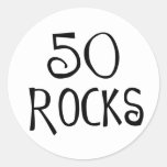 50th födelsedaggåvor, 50 STENAR Runda Klistermärken