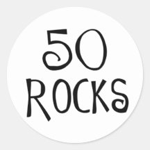 50th födelsedaggåvor, 50 STENAR Runda Klistermärken