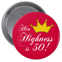 50th födelsedaggåvor, henne highness är 50! nål