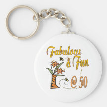 50th Födelsedaggåvor Nyckelringar