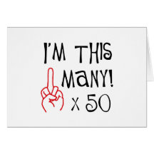 50th födelsedaglångfingerhonnör hälsnings kort