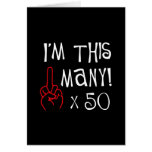 50th födelsedaglångfingerhonnör kort