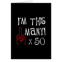 50th födelsedaglångfingerhonnör kort