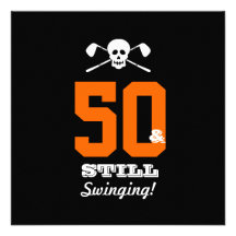 50th FödelsedagsfestGolf - stilla svänga! Anpassningsbara Inbjudningskort