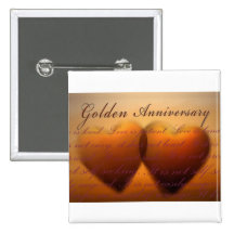 50th Guld- årsdaghjärtadesign Pins